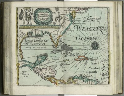 A Chart of the West Indies from Cape Cod to River Oronoque from Atlas Maritimus by John Seller by John Seller